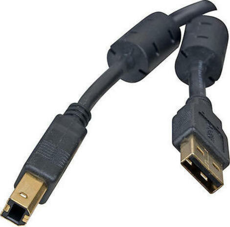 Кабель USB 2.0 а-b 1.8м Defender USB04-06pro зол. разъемы., феррит. кольца, черн (87430)