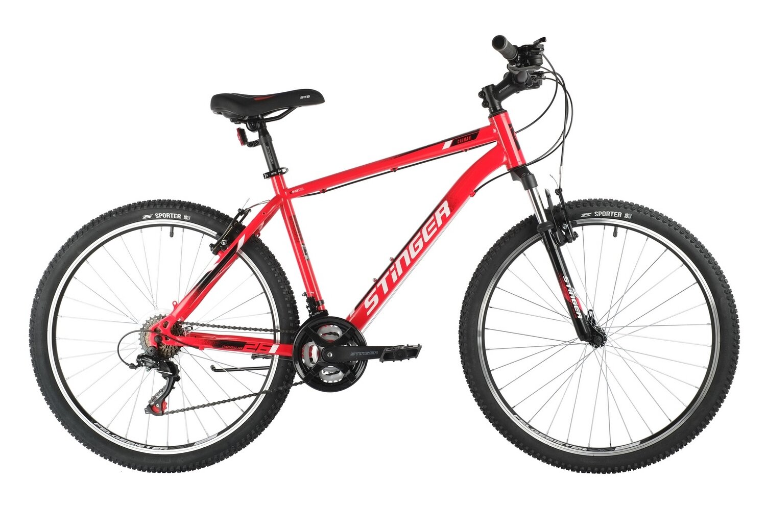 Горный велосипед Stinger Caiman 26, год 2021, ростовка 18, цвет Красный