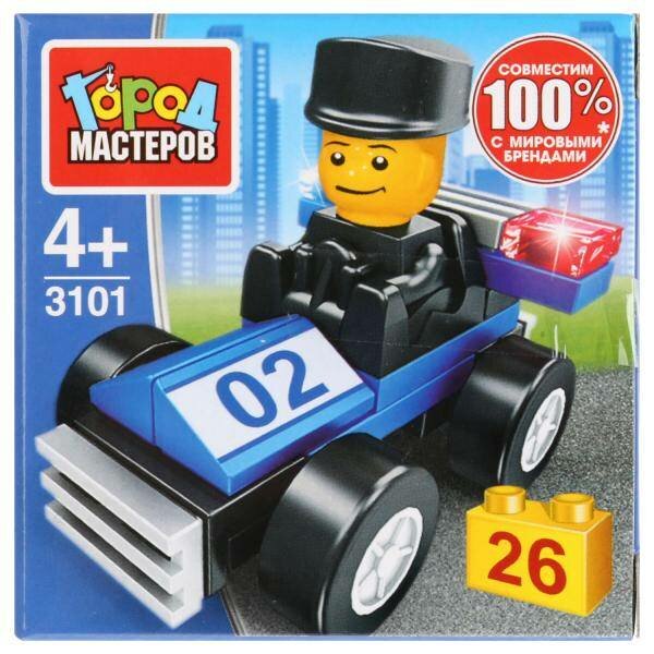 Конструктор "Полицейский на машине" 26 деталей Город мастеров 3101-PZ