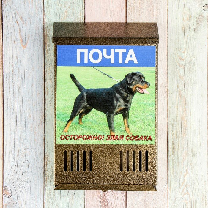 Ящик почтовый без замка (с петлёй), вертикальный, «Фото», микс, бронзовый - фотография № 3