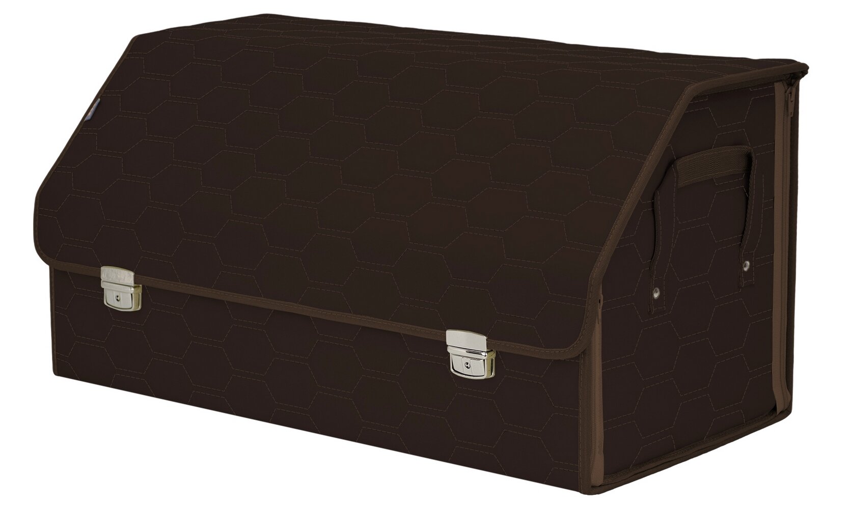 Органайзер-саквояж в багажник "Союз Премиум" (размер XL Plus). Цвет: коричневый с коричневой прострочкой Соты.