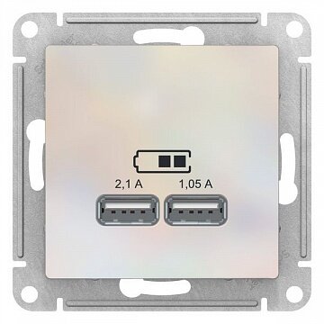 Розетка 2xUSB ATLASDESIGN, жемчуг | код. ATN000433 | Schneider Electric ( 1шт. )