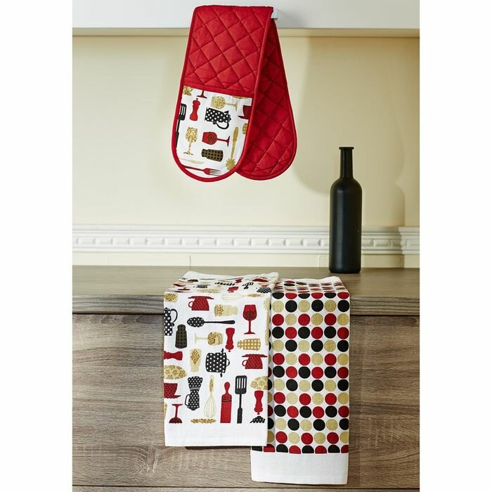 фото Набор кухонный «Ар-деко»: прихватка 18 × 80 см, полотенце 38 × 64 см - 2 шт
