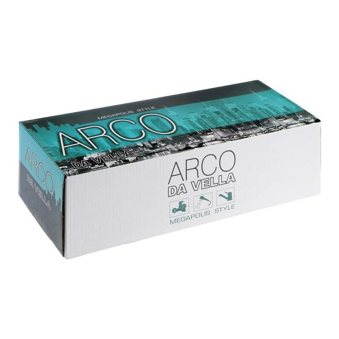 Смеситель для ванны ARCO А2507, двухвентильный, длинный излив, хром - фотография № 4