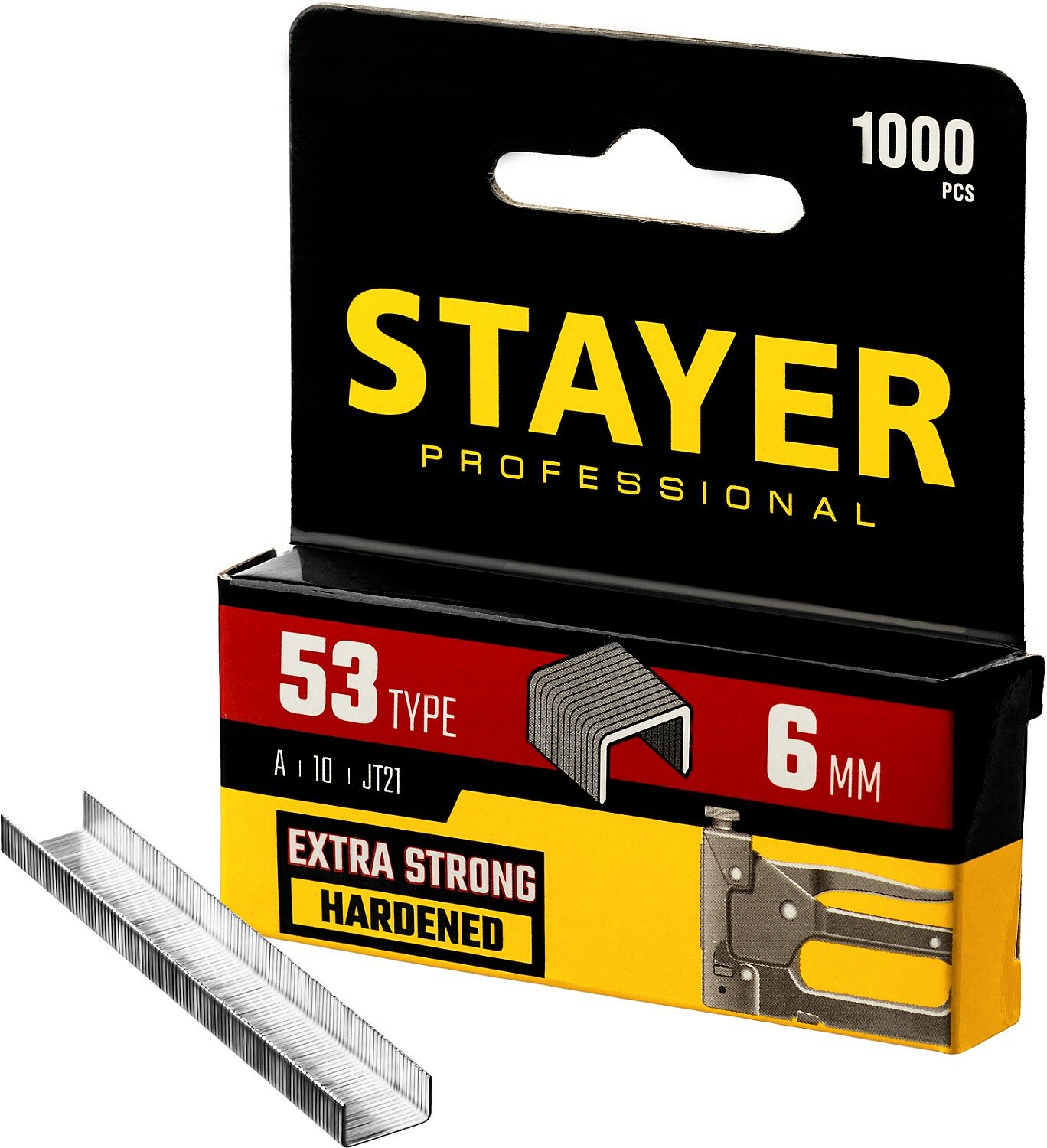 STAYER 6 мм скобы для степлера тонкие тип 53, 1000 шт ( 3159-06_z02 ) - фотография № 1