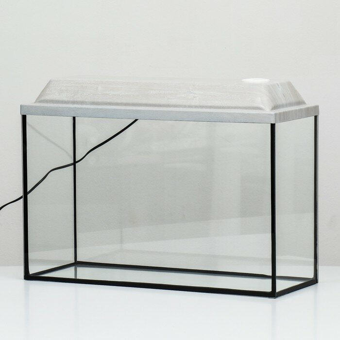 Пижон Аквариум прямоугольный Атолл с крышкой, 40 литров, 55 х 21 х 35/40 см, беленый ДУБ - фотография № 3