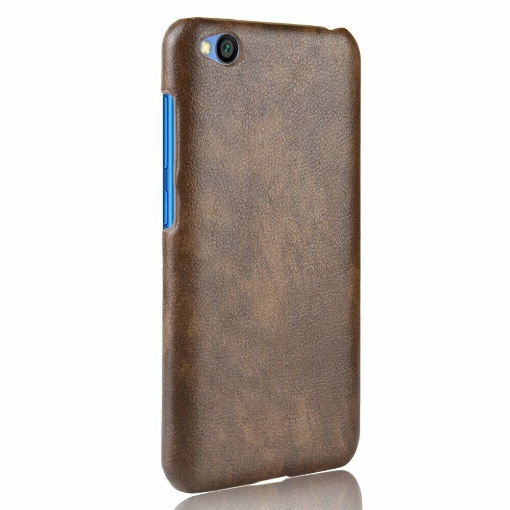 Кожаная накладка-чехол для Xiaomi Redmi Go (коричневый)