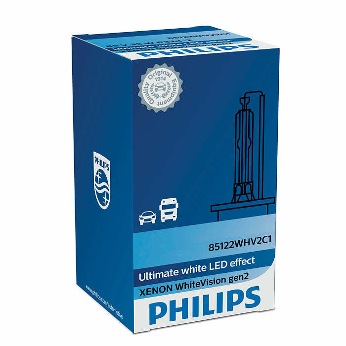 Лампа автомобильная ксеноновая Philips Xenon WhiteVision gen2 85126WHV2 D2R 85V 35W P32d-2