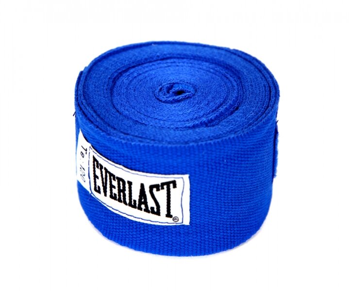 Бинты боксёрские: Бинты боксерские EVERLAST 3.5м Elastic, синие, артикул 4464BL