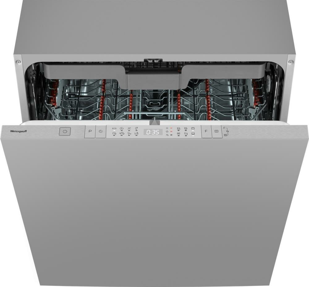 Встраиваемая посудомоечная машина с проекцией времени на полу авто-открыванием и инвертором Weissgauff BDW 6190 Touch DC Inverter Timer Floor