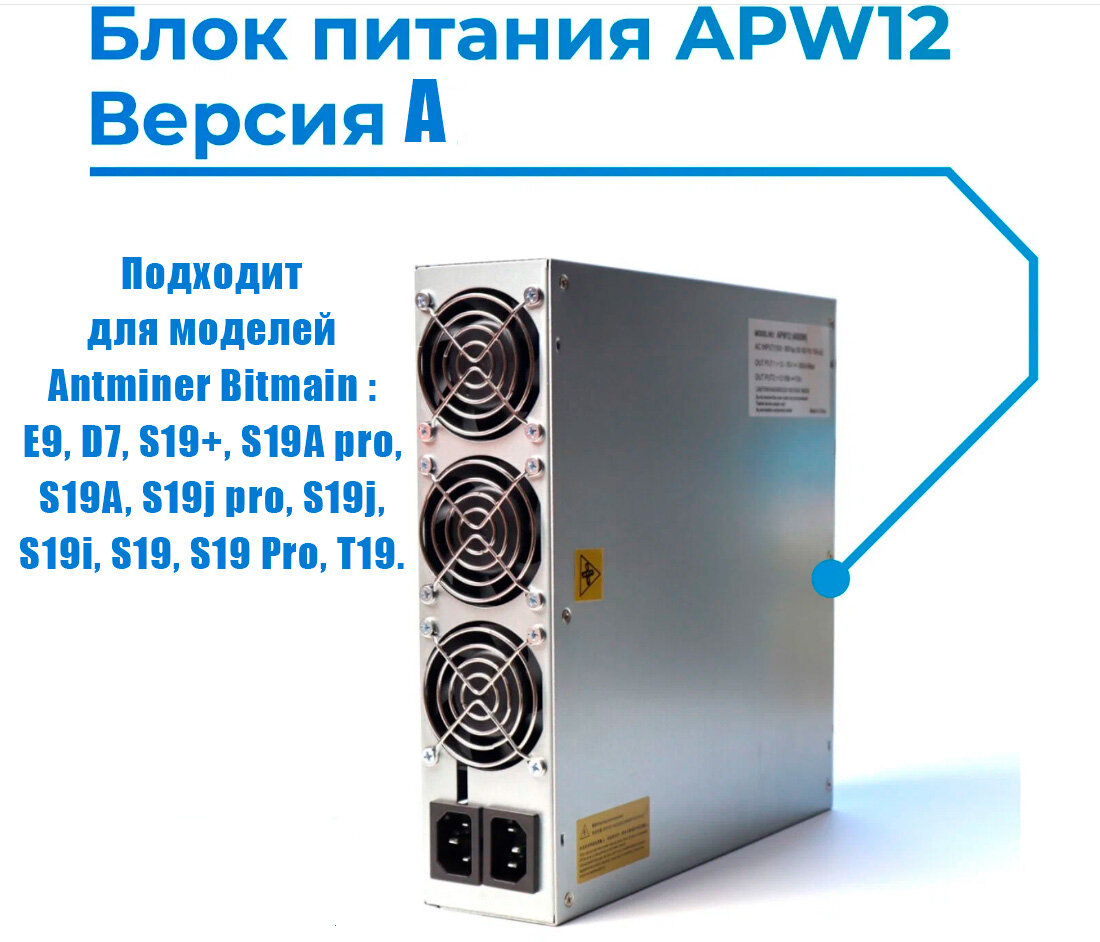 Блок питания apw12 Версия А для Antminer E9 D7 S19+ S19A pro S19A S19j pro S19j S19i S19 S19 Pro T19.