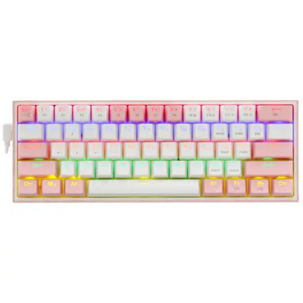 Игровая клавиатура проводная TRI REDRAGON Fizz K617 RGB (CS Rose Red) Английская клавиатура белый