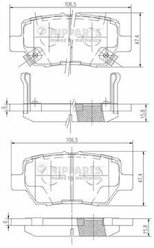 Колодки тормозные задние Honda Legend IV 06>12 NIPPARTS N3614021