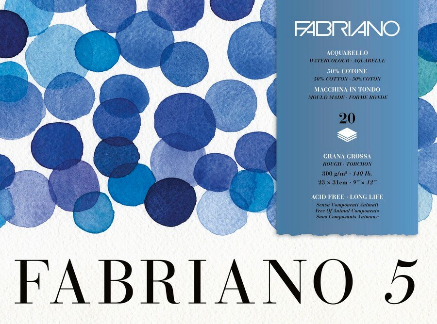 Альбом-склейка для акварели Fabriano "Disegno" 26х36см, 20л, 300г/м.кв, крупное зерно 19100263