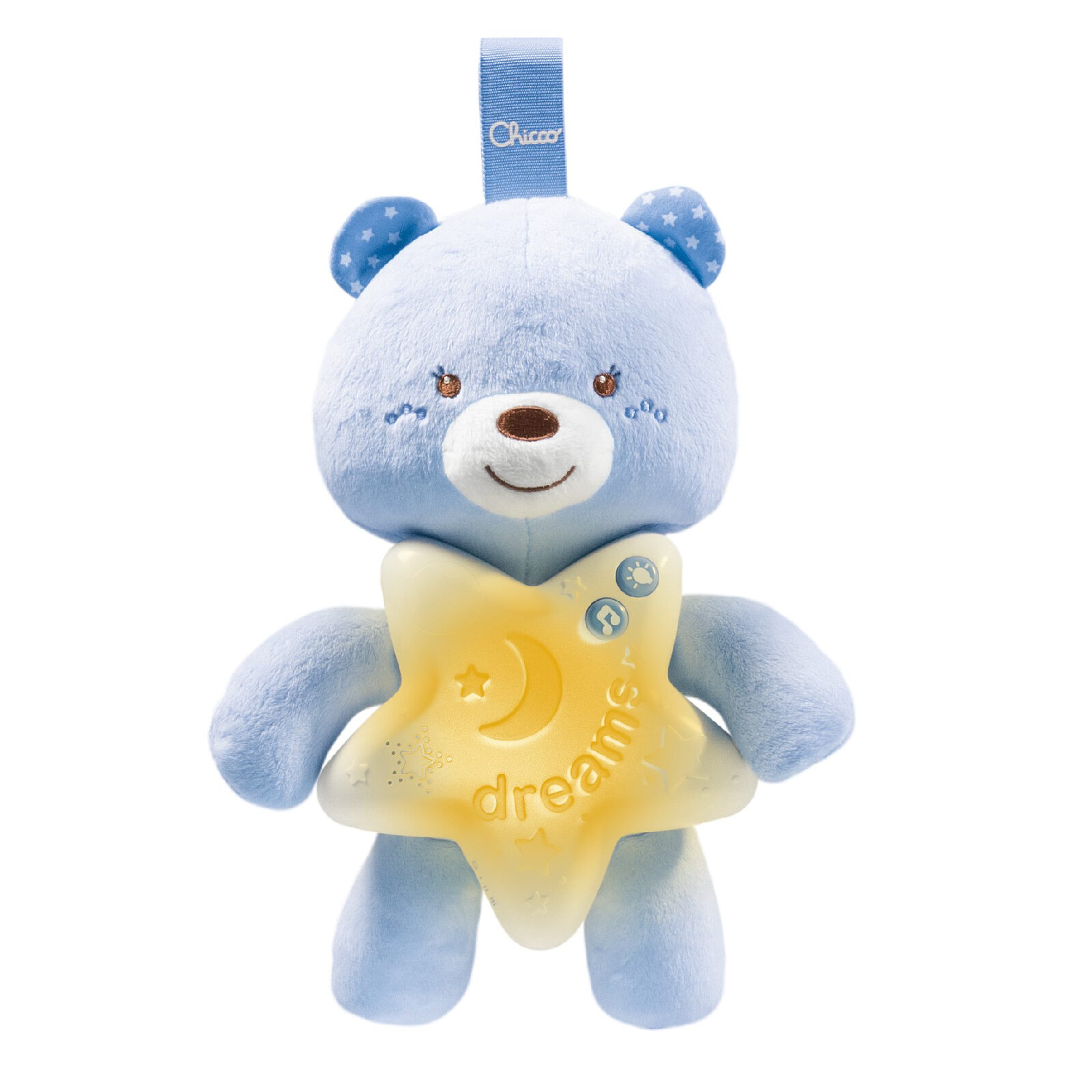 Игрушка-подвеска Chicco Медвежонок голубой, 0м+
