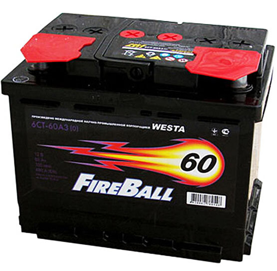 Аккумулятор автомобильный FireBall 6СТ-60 прям. 242x175x190
