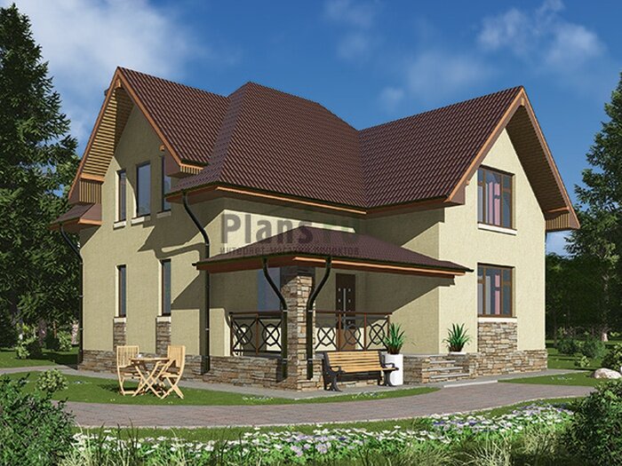 Проект дома Plans-40-83 (123 кв.м, поризованный камень) - фотография № 1