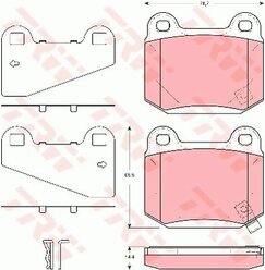 Колодки тормозные задние Mitsubishi Lancer VII 04>05 Nissan 350 Z/350 Z Roadster 02>09 Subaru BRZ/Impreza/WRX 00>14 TRW GDB3350