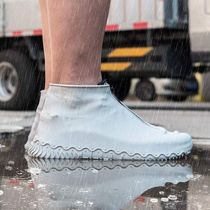 Чехол для обуви силиконовый Размер XL 43-46 на молнии чехлы для ботинок от дождя, водонепроницаемые сапоги от дождя - фотография № 3