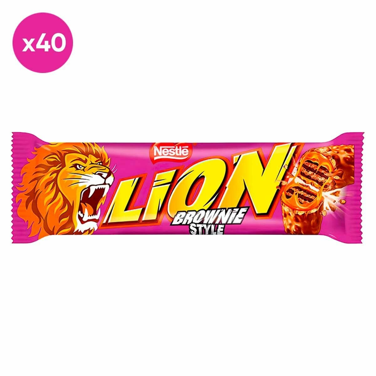 Шоколадный батончик Nestle Lion Brownie с брауни (Польша), 40 г (40 шт)