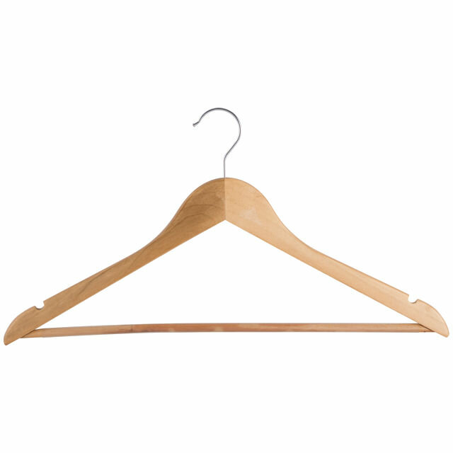 фото Вешалка рыжий кот универсальная дерево 43,5см с выемками антискользящая перекладина