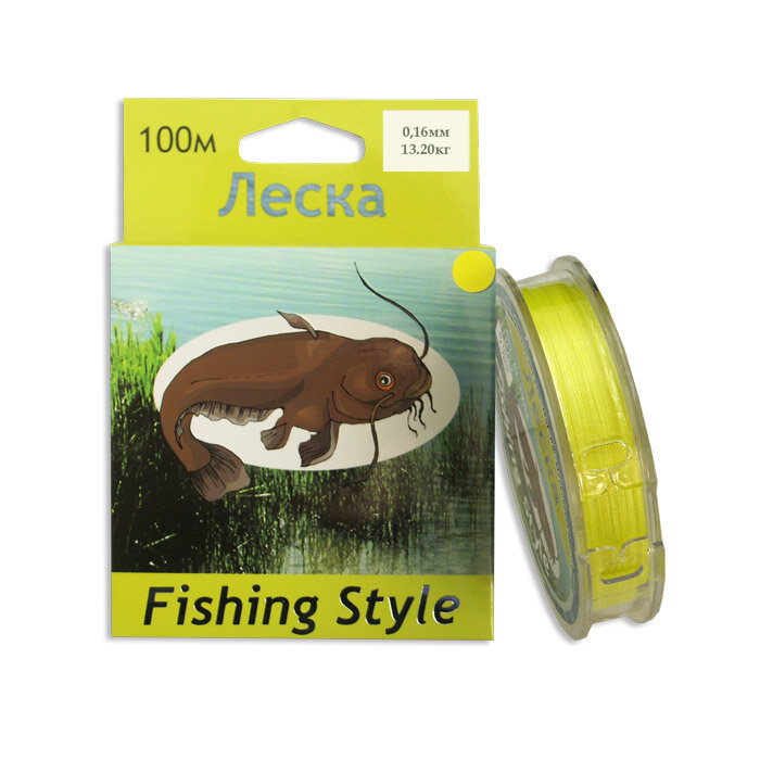 Леска Fishing Style RL2902 0.16mm тест 13.20кг 100m (плетенка желтая)