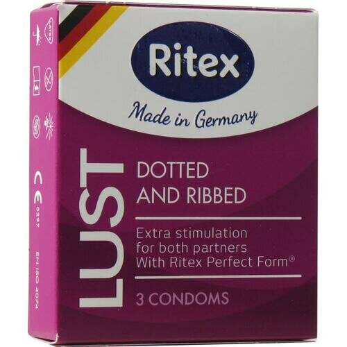 Презервативы Ritex LUST DOTTED AND RIBBED 3 шт