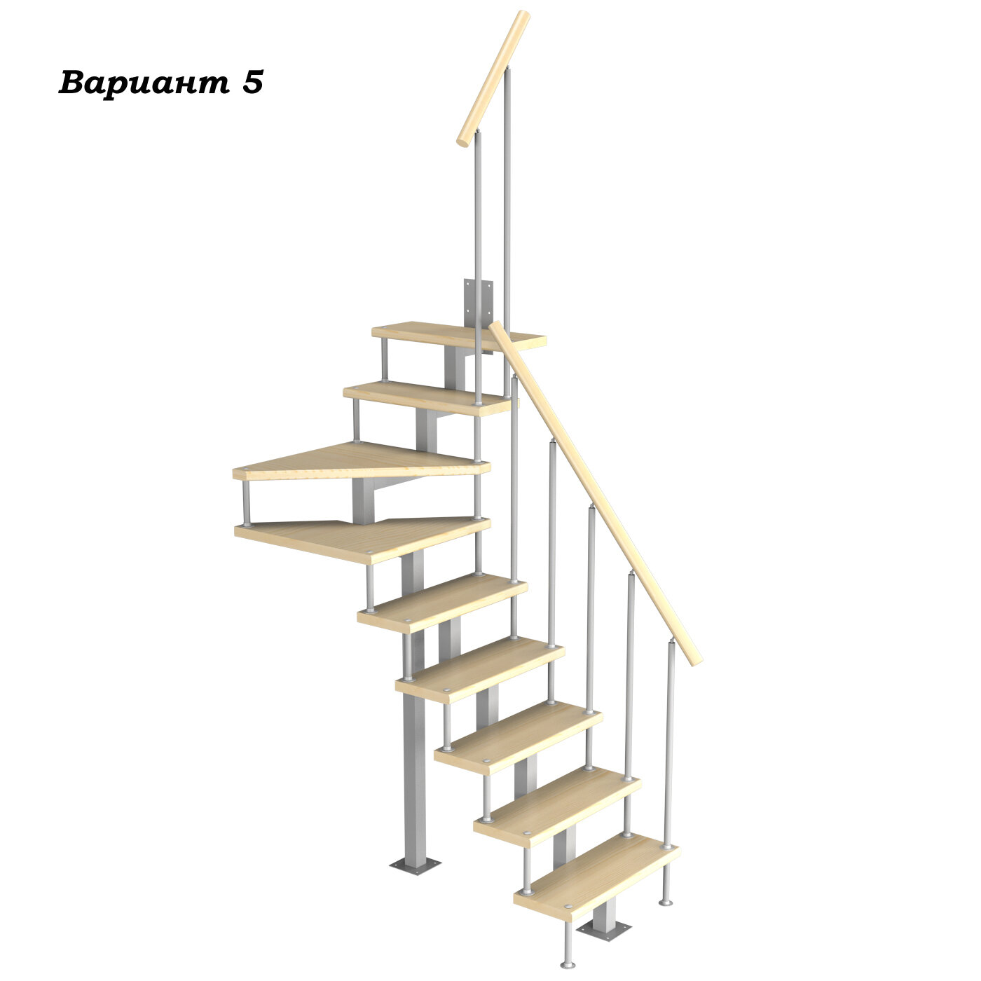 Модульная малогабаритная лестница Компакт 2025-2250 - фотография № 9