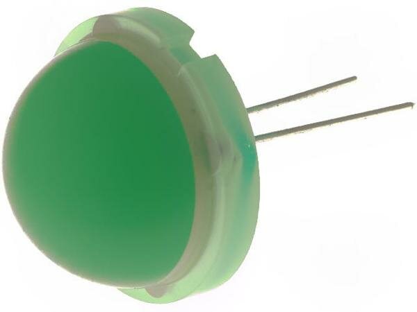 Светодиод KINGBRIGHT DLC2-6SGD LED; 20мм; зеленый; 40-75мкд; 120°; Кол-во выв: 2; 20мА 1