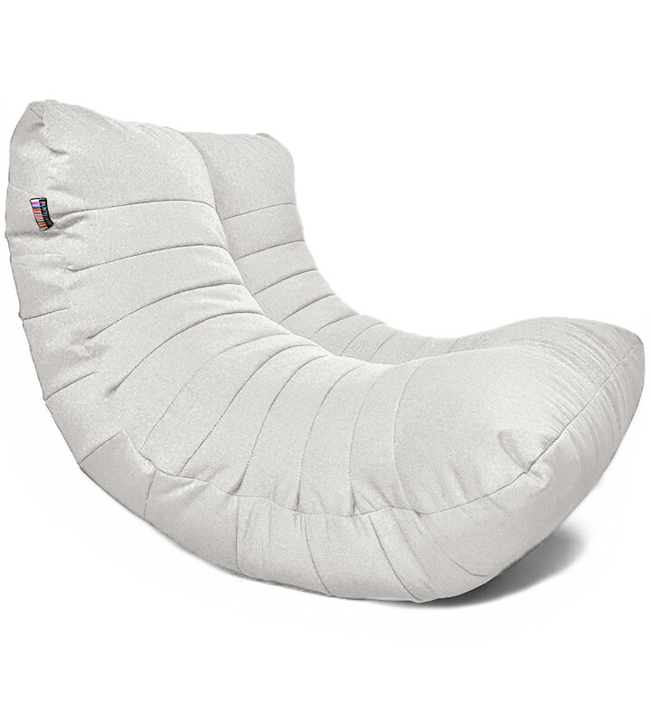 Бескаркасное кресло-лежак "Кокон" в рогожке Цвет: White - фотография № 2
