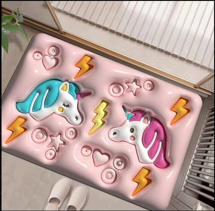 фото Взрывной 3D быстросохнущий диатомитовый коврик для пола в ванной, детской, кухни (3D 50*80см)