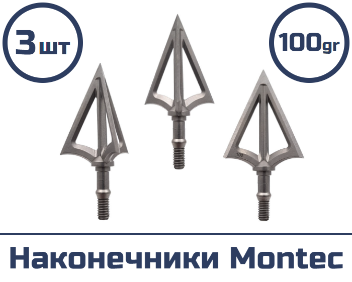 Наконечник Montec 100 гран (3 шт.)