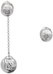Серьги SI - Stile Italiano Disco асимметричные из серебра 925 с покрытием белым родием