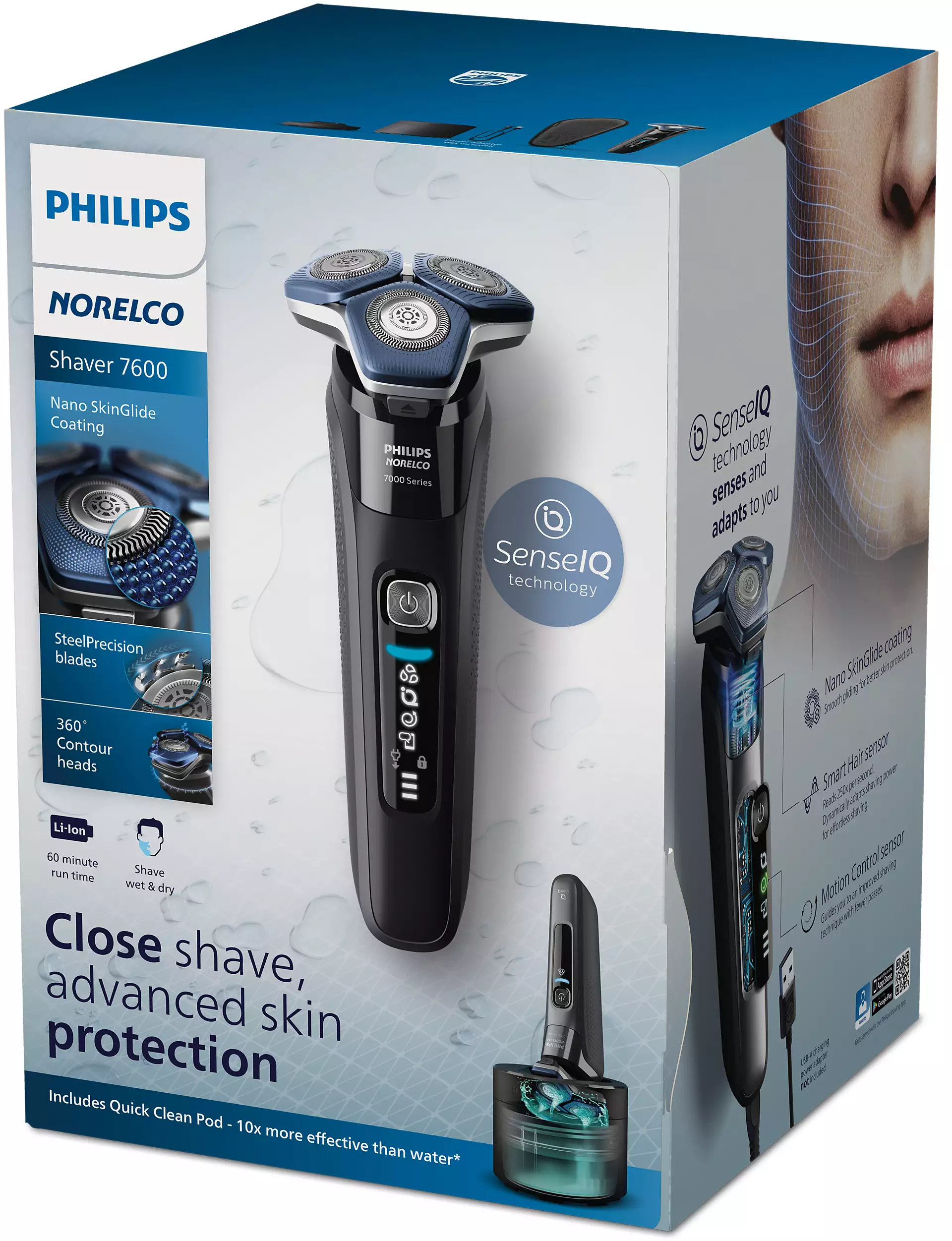 Philips Norelco эл. бритва 7500 Series 7000 S7886/84 Цвет: черный - фотография № 9