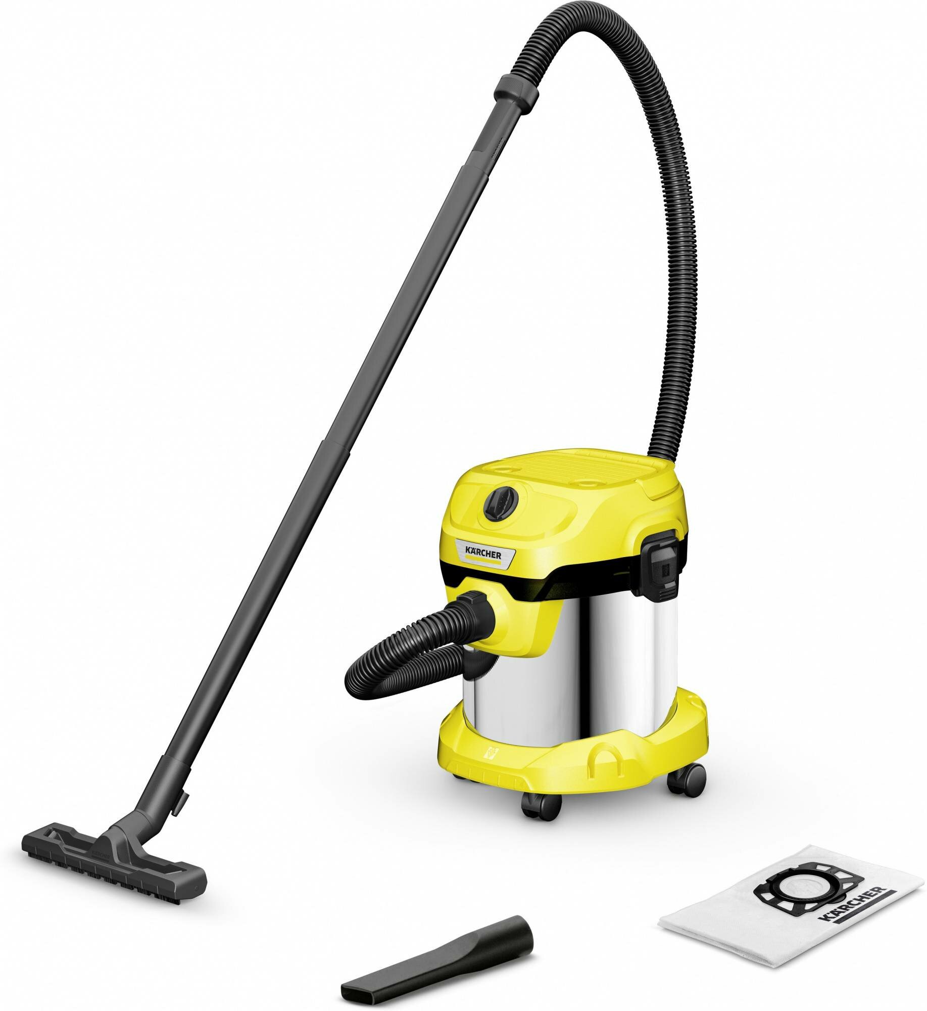 Строительный пылесос Karcher WD 2 Plus S V-15/4/18 желтый (1.628-050.0)