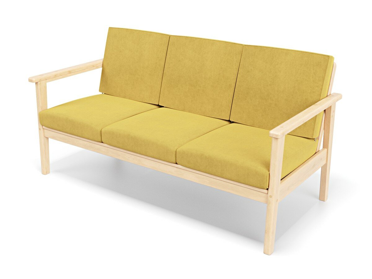 Садовый диван кушетка трехместная Soft Element Лориан желтый - фотография № 6