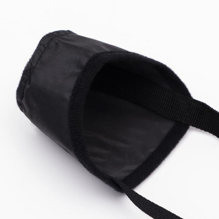 Пижон Намордник текстильный, размер 7 (длина по носу 7,7 см, обхват морды 29 см), чёрный - фотография № 7