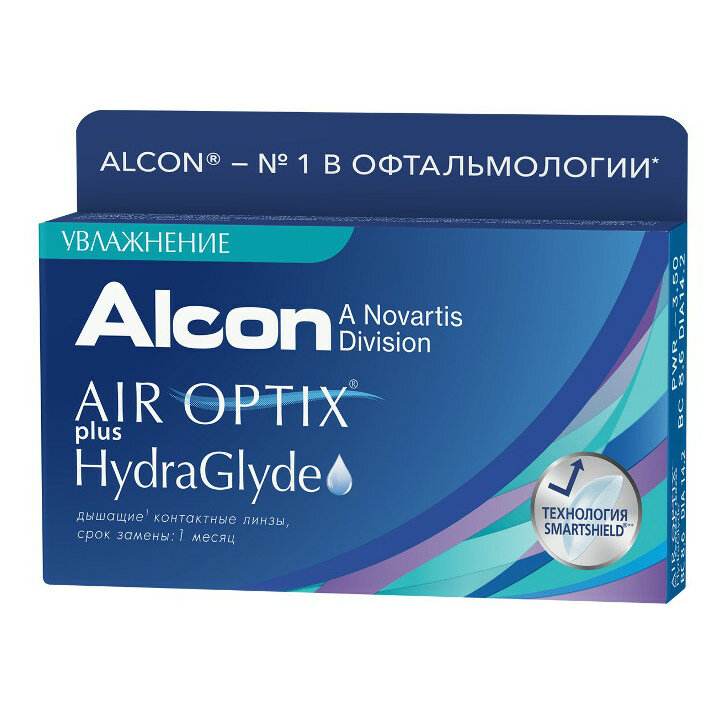   Air Optix Plus HydraGlyde, -1.25 6.