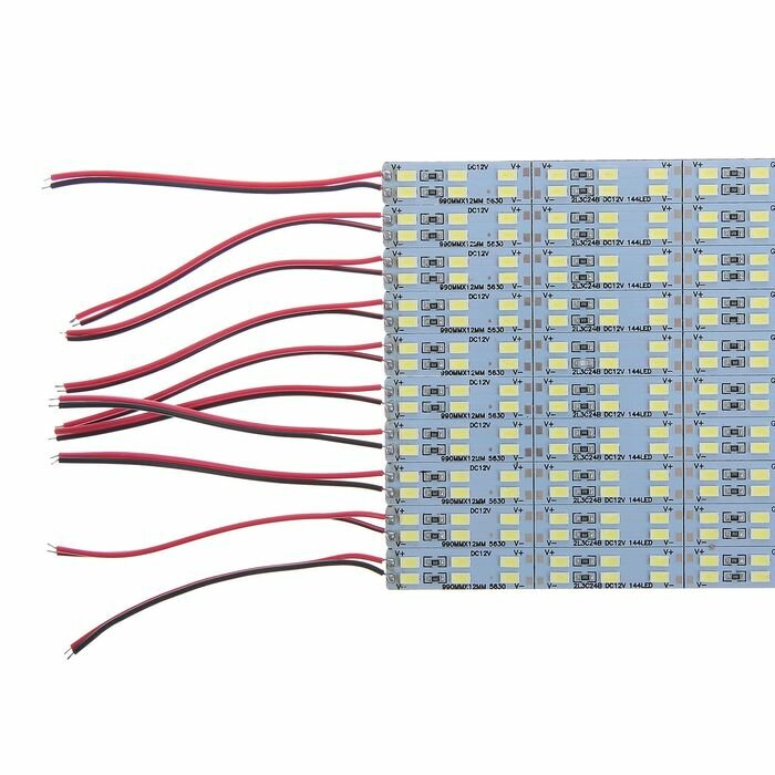 Светильник линейка 1 метр 22 Вт, 3600 Лм, SMD5630, 144 Led, 6500 K, 12 В, клеевая основа - фотография № 2