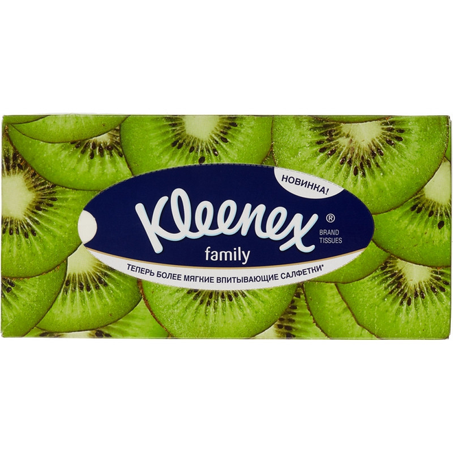 фото косметические салфетки Kleenex Салфетки косметические Kleenex Family 150шт/уп