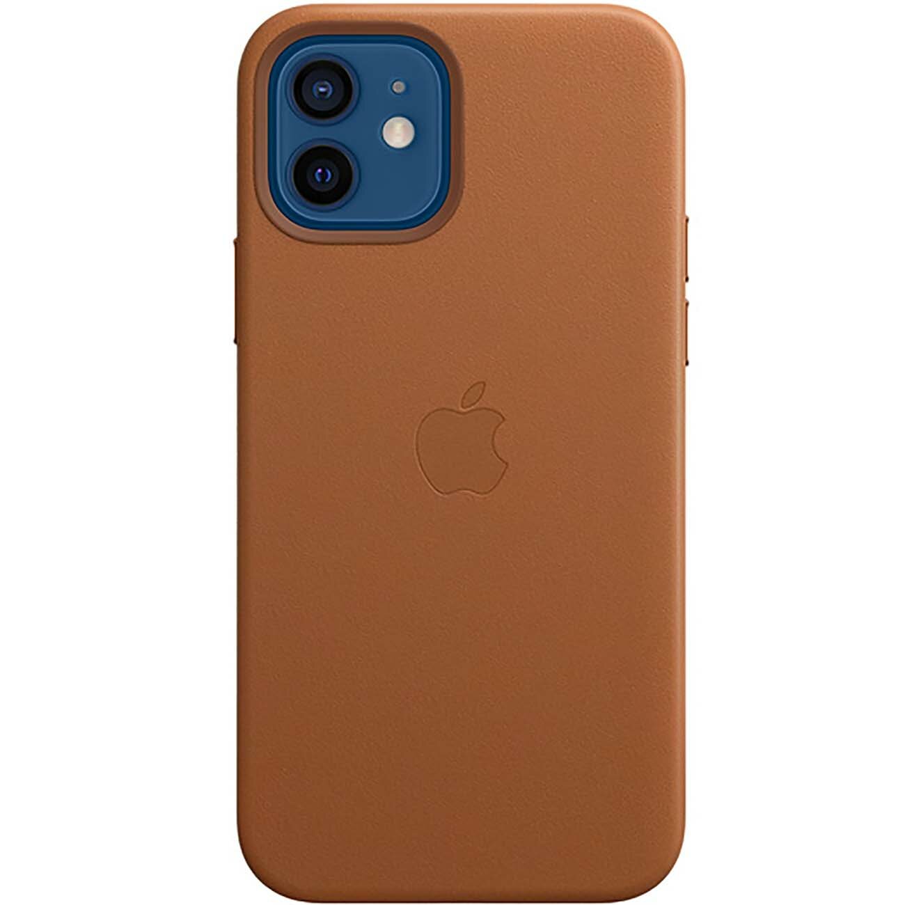 Чехол-накладка Apple Leather Case with MagSafe Red для iPhone 12/ 12 Pro MHKD3ZE/A, Кожа, Красный - фото №1