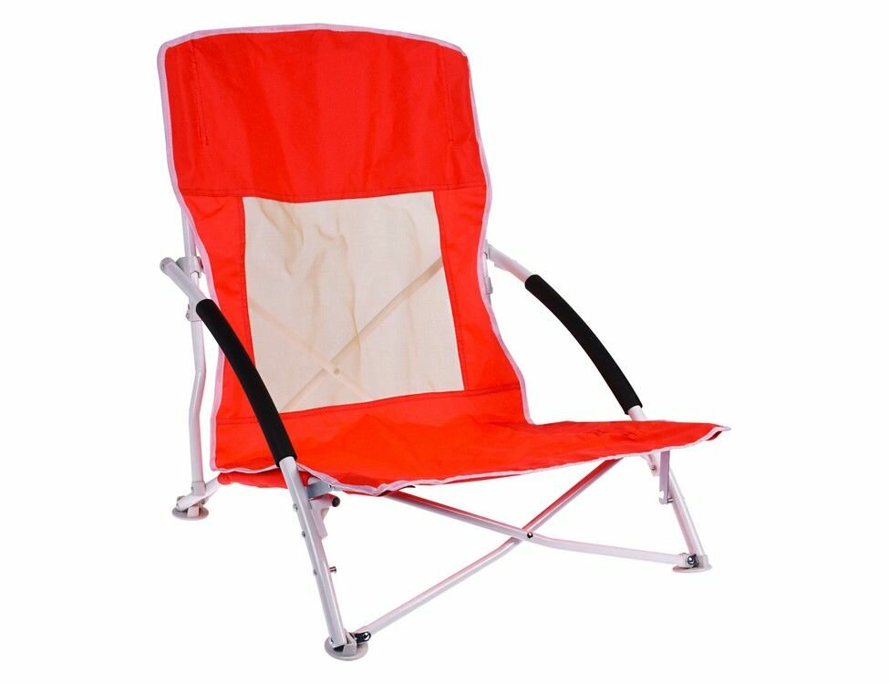 Складное пляжное кресло CAMPING LIFE, полиэстер 600D, металл, максимальная нагрузка 110 кг, красное, 55х60х64 см, Koopman International FD8300360-красное