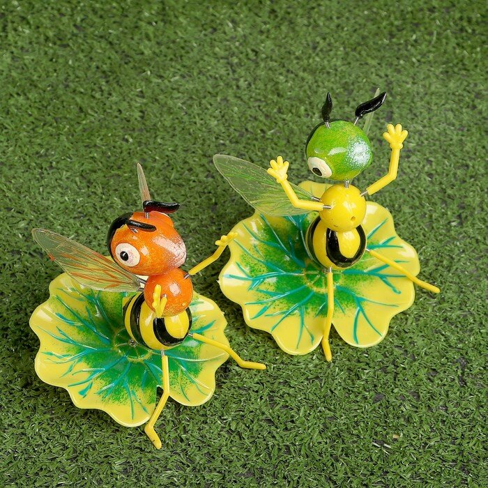 Штекер садовый "Пчелка на листочке" 60см, - фотография № 8
