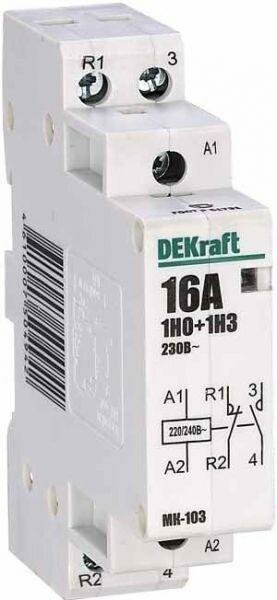 18051DEK Контактор DEKraft МК103-016A-230B-11 16А, 230В, 1НО+1НЗ