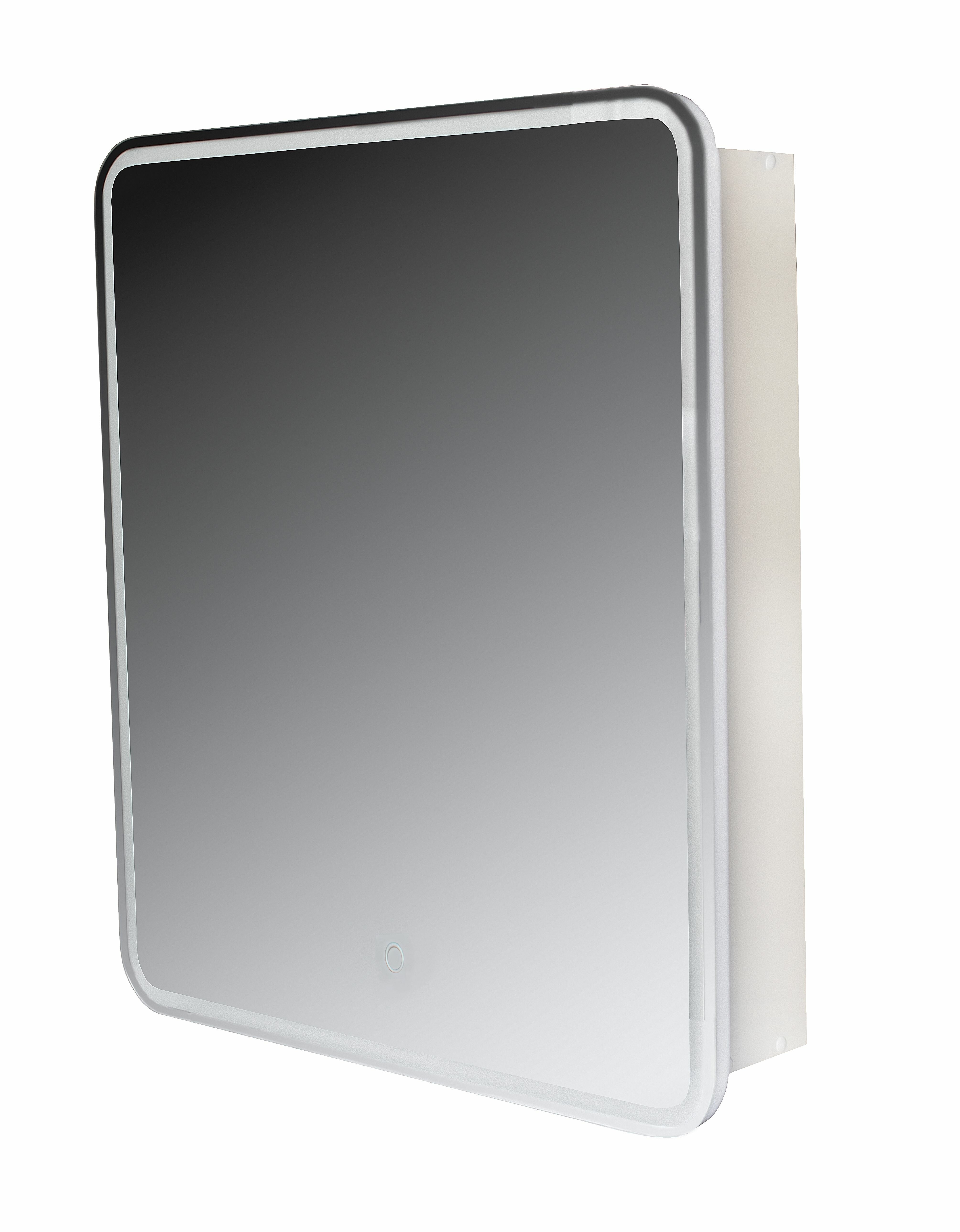 Зеркало-шкаф Style Line "Каре 70*80" с подсветкой, сенсор на зеркале Белый