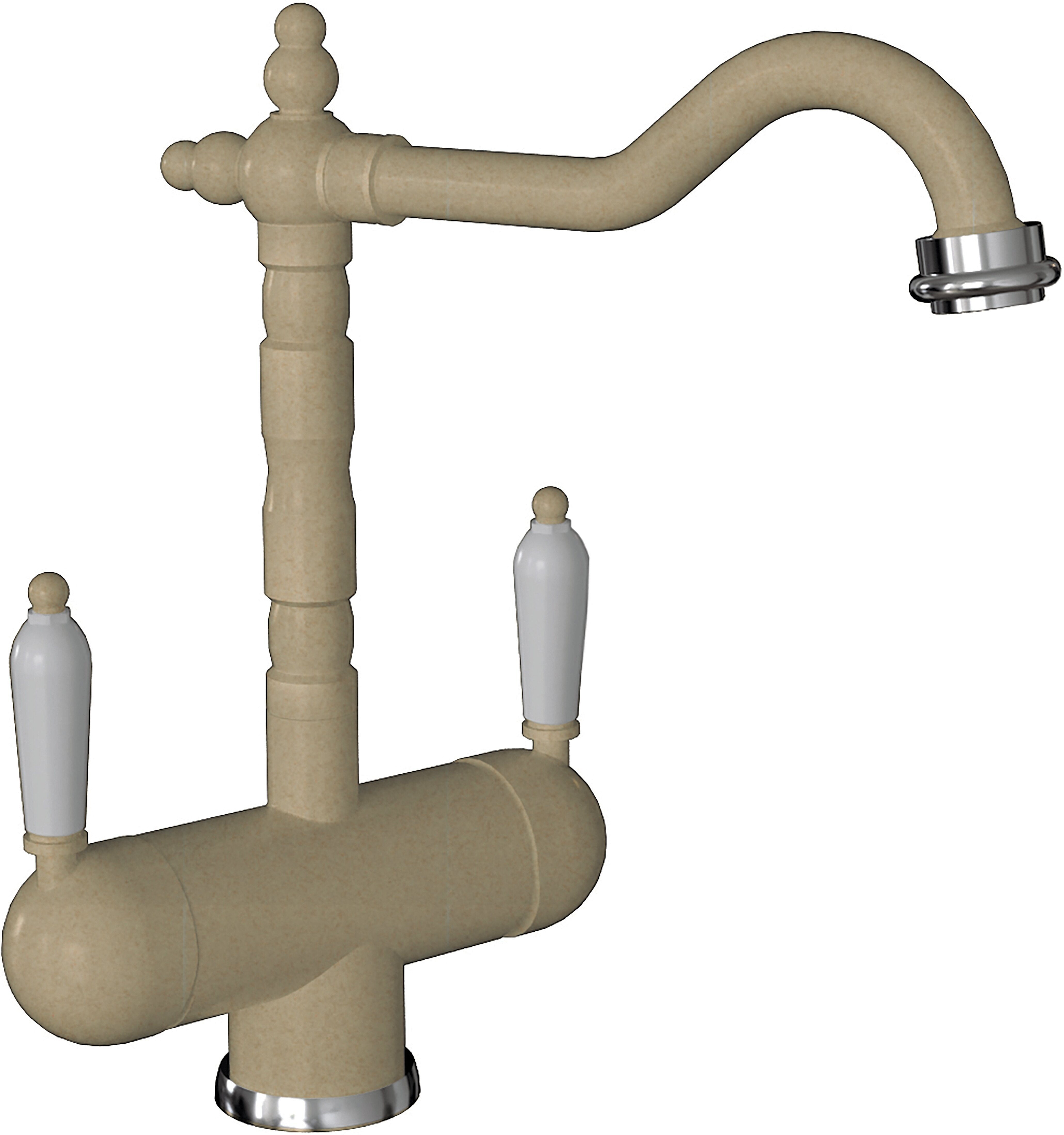 Смеситель Flortek Ария FK 334.21H.2113.104 для кухонной мойки, бежевый