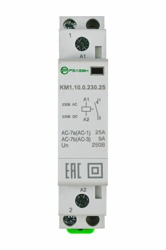 Контактор модульный Релеон 1НО контакт 25А (~/= 230В AC/DC) KM110023025