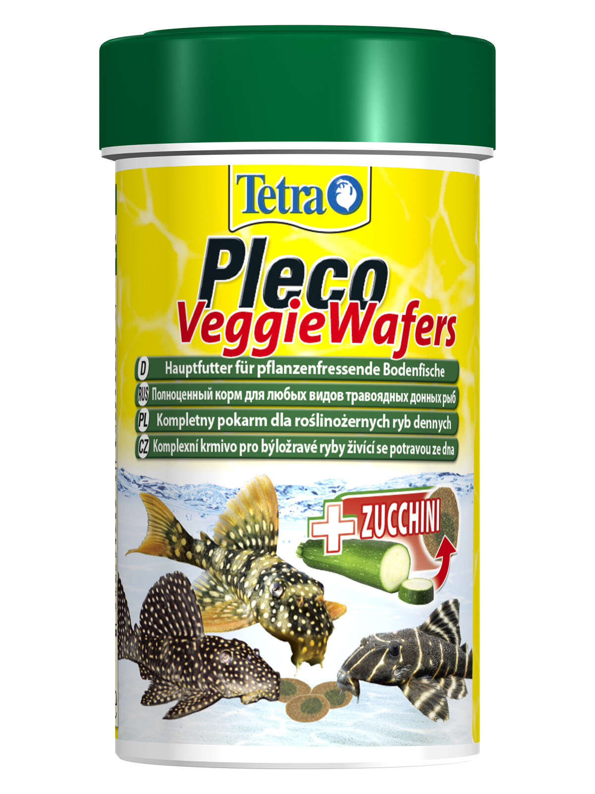 Корм для донных рыб Tetra Pleco Veggie Wafers, пластинки с добавлением цуккини 100 мл - фотография № 1