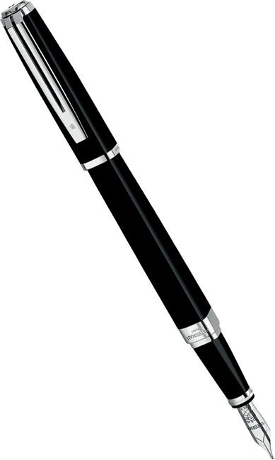 Waterman S0637010 Перьевая ручка waterman exception slim, black lacquer st (перо f)