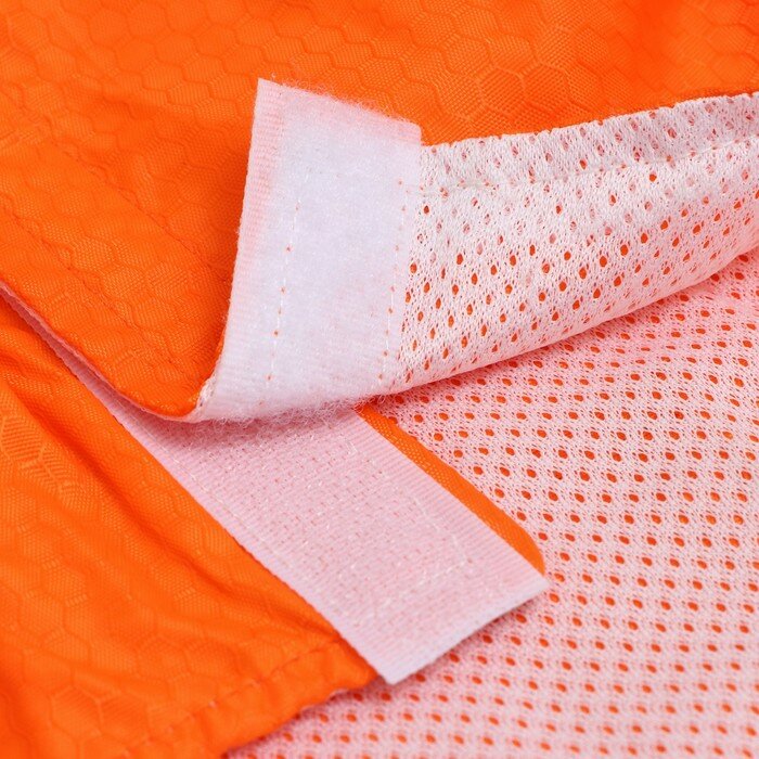 Куртка со светоотражающими полосами, размер S, оранжевая (ДС 26, ОГ 40, ОШ 34 см) - фотография № 9